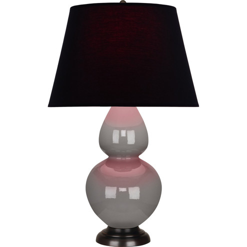 Double Gourd One Light Table Lamp in Smokey Taupe Glazed Ceramic w/Deep Patina Bronze (165|1749K)