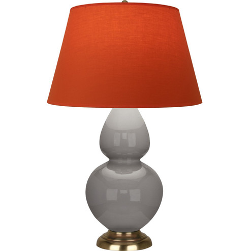 Double Gourd One Light Table Lamp in Smokey Taupe Glazed Ceramic w/Antique Natural Brass (165|1748T)