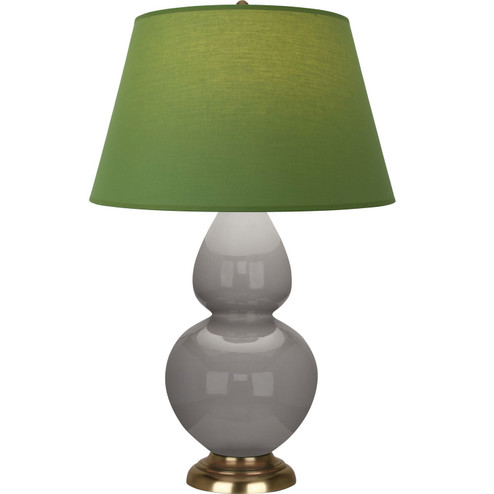 Double Gourd One Light Table Lamp in Smokey Taupe Glazed Ceramic w/Antique Natural Brass (165|1748G)