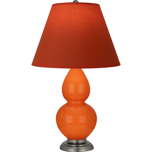 Small Double Gourd One Light Accent Lamp in Pumpkin Glazed Ceramic w/Antique Silver (165|1695T)