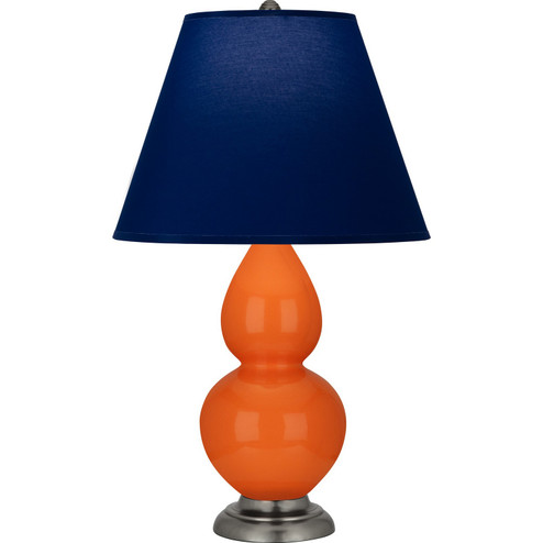Small Double Gourd One Light Accent Lamp in Pumpkin Glazed Ceramic w/Antique Silver (165|1695N)