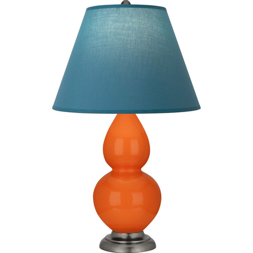 Small Double Gourd One Light Accent Lamp in Pumpkin Glazed Ceramic w/Antique Silver (165|1695B)