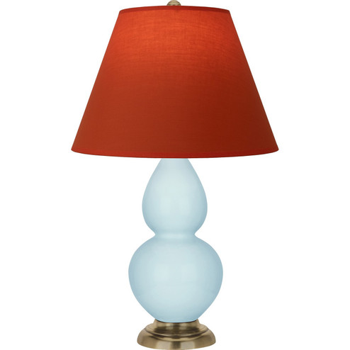 Small Double Gourd One Light Accent Lamp in Baby Blue Glazed Ceramic w/Antique Natural Brass (165|1689T)