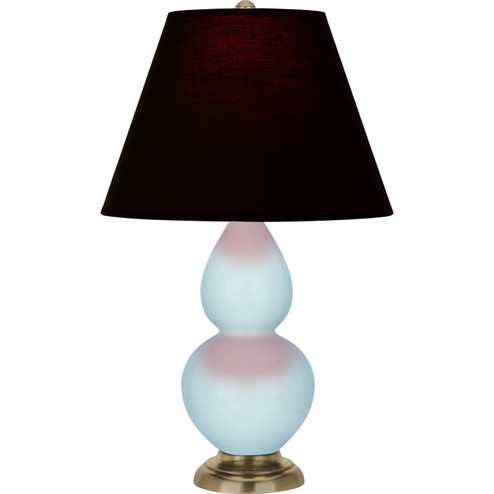 Small Double Gourd One Light Accent Lamp in Baby Blue Glazed Ceramic w/Antique Natural Brass (165|1689K)