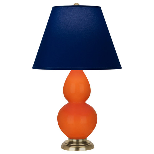 Small Double Gourd One Light Accent Lamp in Pumpkin Glazed Ceramic w/Antique Natural Brass (165|1685N)