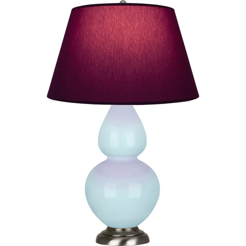 Double Gourd One Light Table Lamp in Baby Blue Glazed Ceramic w/Antique Silver (165|1676P)