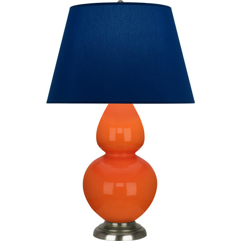 Double Gourd One Light Table Lamp in Pumpkin Glazed Ceramic w/Antique Silver (165|1675N)