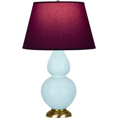 Double Gourd One Light Table Lamp in Baby Blue Glazed Ceramic w/Antique Natural Brass (165|1666P)