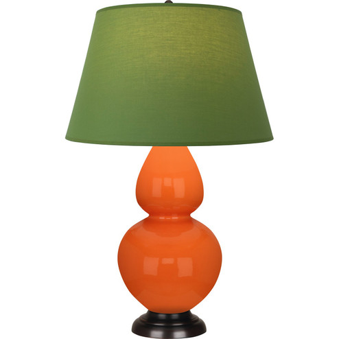 Double Gourd One Light Table Lamp in Pumpkin Glazed Ceramic w/Deep Patina Bronze (165|1645G)