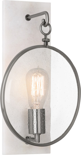 Fineas One Light Wall Sconce in Dark Antique Nickel w/Alabaster Stone Back Plate (165|1418)