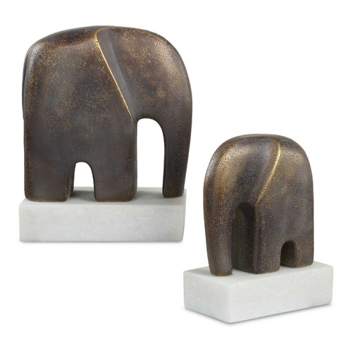 Timeless Tusk Sculptures Set/2 in Antique Bronze (52|18195)