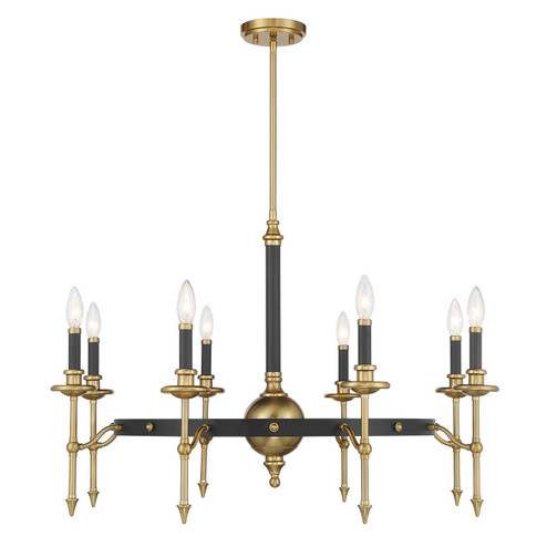 Consulate Eight Light Chandelier in Matte Black/Warm Brass (51|1-9512-8-143)