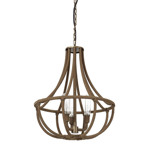 Yvette Three Light Chandelier in Light Bronze /Natural (515|2547-79)