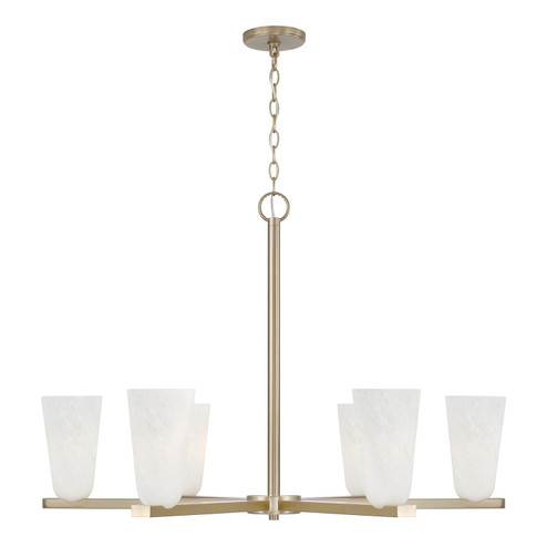 Romy Six Light Chandelier in Matte Brass (65|456961MA-556)