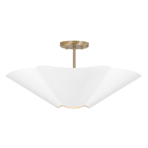 Maeve Four Light Pendant in Matte Brass and White (65|355443RE)