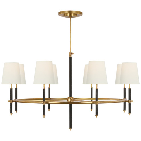 Bryant Wrapped LED Chandelier in Hand-Rubbed Antique Brass and Chocolate Leather (268|TOB 5588HAB/CHC-CHC)