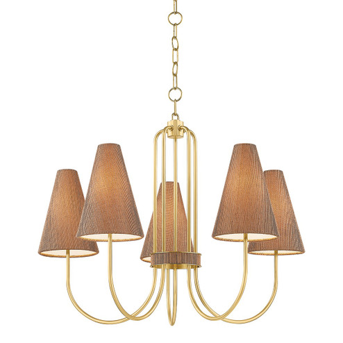 Jessel Five Light Chandelier in Aged Brass (428|H987805-AGB)