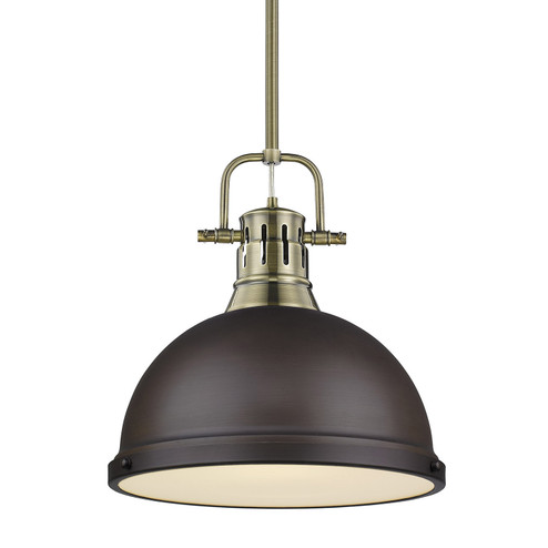 Duncan One Light Pendant in Aged Brass (62|3604-L AB-RBZ)