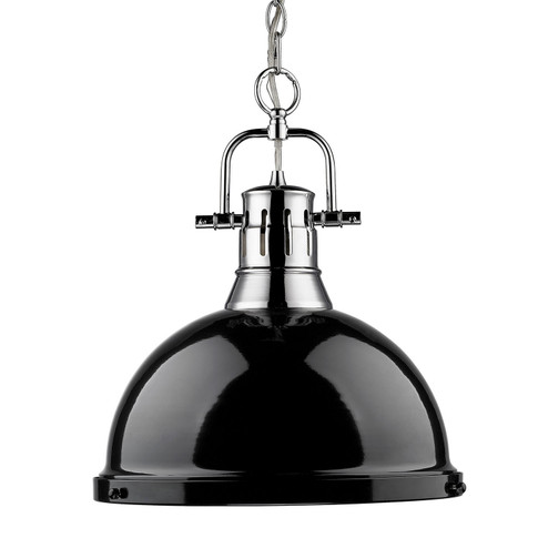 Duncan One Light Pendant in Chrome (62|3602-L CH-BK)