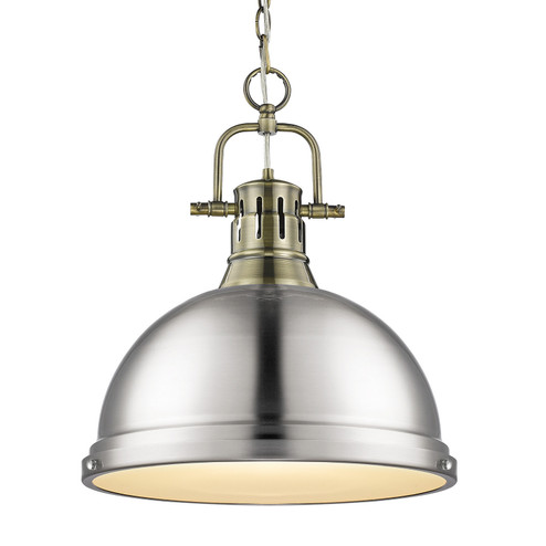 Duncan One Light Pendant in Aged Brass (62|3602-L AB-PW)