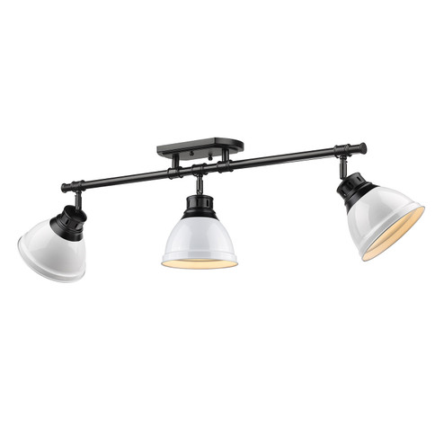Duncan Three Light Semi-Flush Mount in Matte Black (62|3602-3SF BLK-WH)