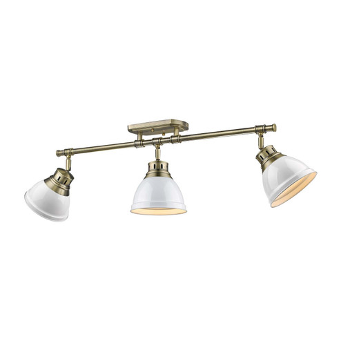 Duncan Three Light Semi-Flush Mount in Aged Brass (62|3602-3SF AB-WH)