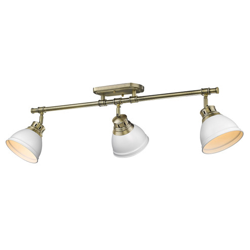 Duncan Three Light Semi-Flush Mount in Aged Brass (62|3602-3SF AB-WHT)
