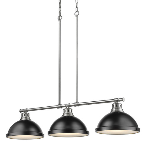 Duncan Three Light Linear Pendant in Pewter (62|3602-3LP PW-BLK)
