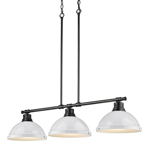 Duncan Three Light Linear Pendant in Matte Black (62|3602-3LP BLK-WH)