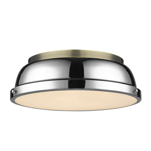 Duncan Two Light Flush Mount in Aged Brass (62|3602-14 AB-CH)