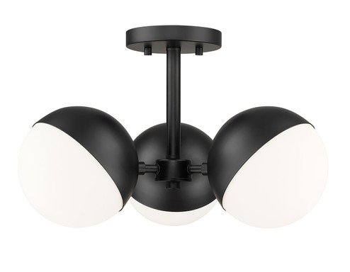 Realm Sphere Three Light Semi Flush Mount in Matte Black (224|7517-3SF-MB)