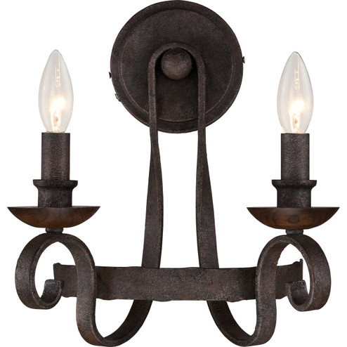 Noble Two Light Wall Sconce in Rustic Black (10|NBE8702RK)