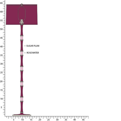 Kane One Light Floor Lamp in Sugar Plum, Rose Water w/Polished Nickel (165|SM74RWX)