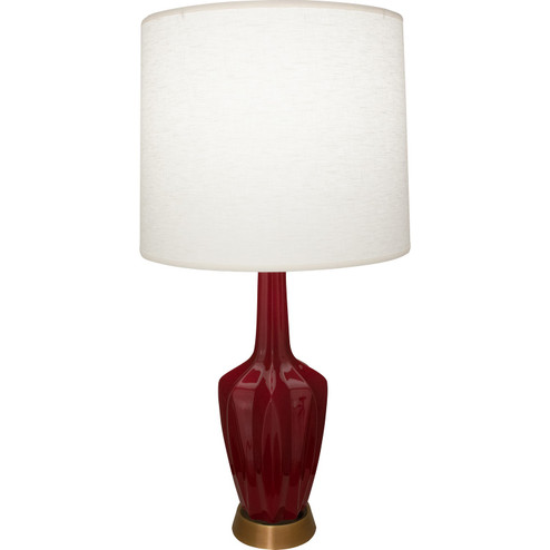 Small Emma One Light Accent Lamp in Sangria Glazed Ceramic w/Warm Brass (165|SA36)