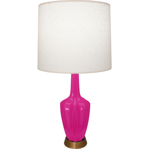 Small Emma One Light Accent Lamp in Razzle Rose Glazed Ceramic w/Warm Brass (165|RZ36)