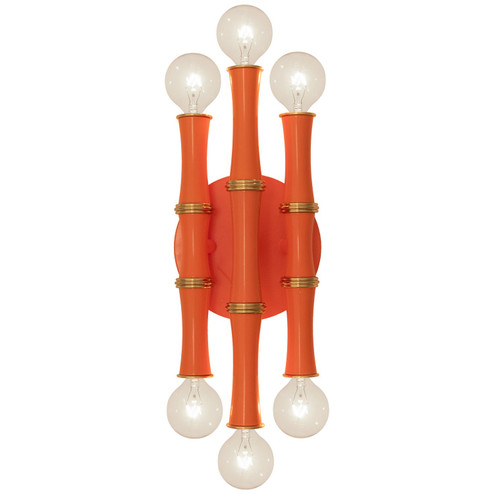 Kane Six Light Wall Sconce in Pumpkin w/Modern Brass (165|PM75)