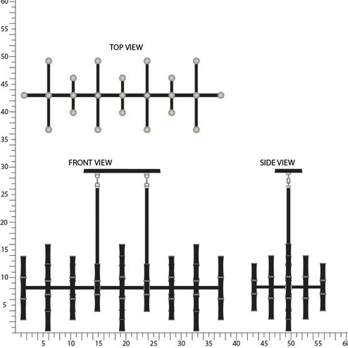 Kane 42 Light Pendant in Obsidian w/Polished Nickel (165|OS78)