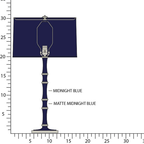Kane One Light Table Lamp in Midnight Blue, Matte Midnight Blue w/Polished Nickel (165|MB72MMBX)