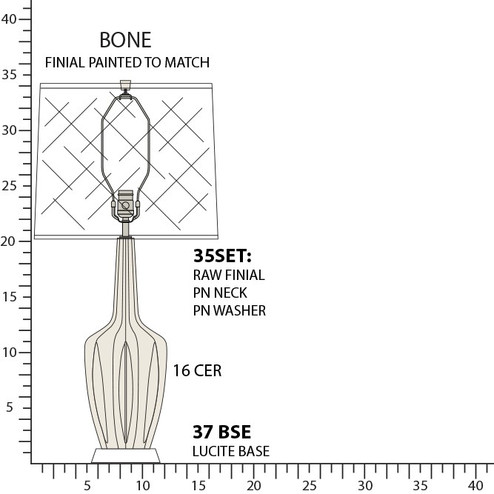 Emma One Light Table Lamp in Bone Glazed Ceramic w/Polished Nickel/a Lucite (165|BN37)