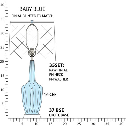Emma One Light Table Lamp in Baby Blue Glazed Ceramic w/Polished Nickel (165|BB37)