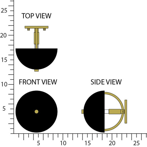 Mavisten Edition Copernica One Light Wall Sconce in Lacquered Burnished Brass w/Piano Black Painted (165|604BLK)