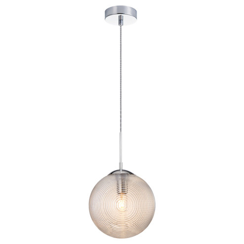 Maruna One Light Pendant in Chrome + Cognac Glass (423|C31002CHCN)