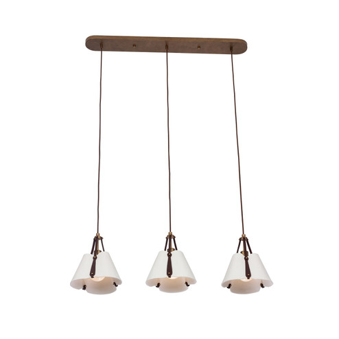 EMBRACE Three Light Island Pendant in Pearlized Antique Brass (33|525261PAB)