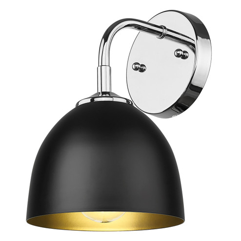 Zoey One Light Wall Sconce in Chrome (62|6956-1W CH-BLK)