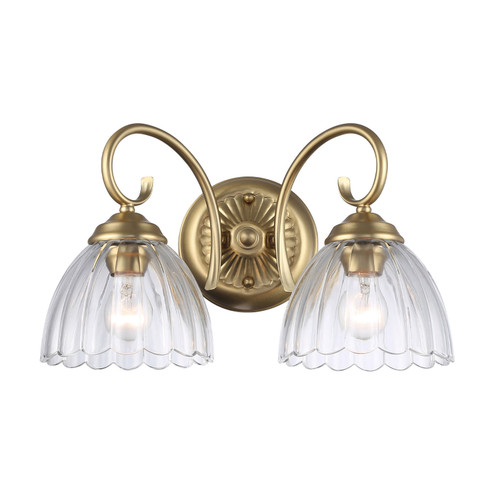Audra Two Light Vanity in Brushed Champagne Brass (62|6952-BA2 BCB-CLR)