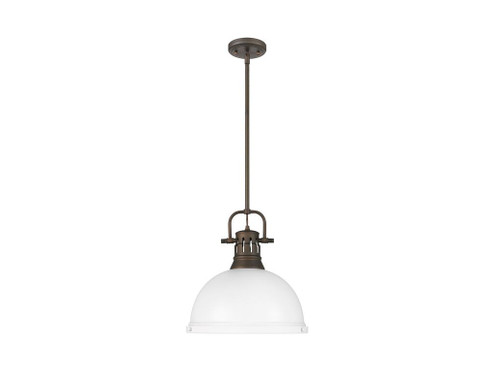Duncan One Light Pendant in Rubbed Bronze (62|3604-L RBZ-WHT)