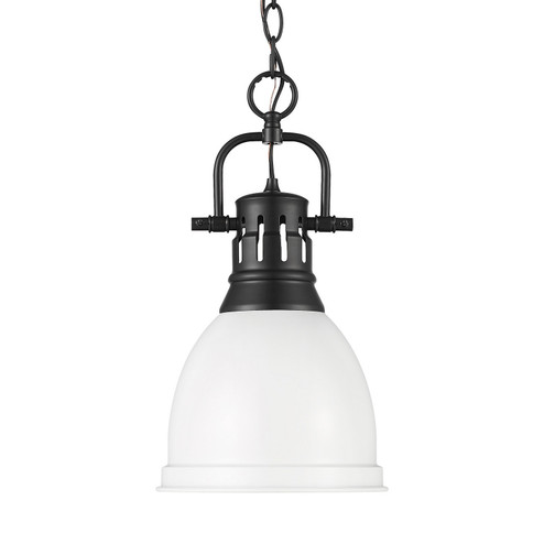 Duncan One Light Pendant in Matte Black (62|3602-S BLK-WHT)