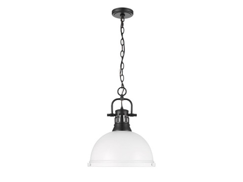 Duncan One Light Pendant in Matte Black (62|3602-L BLK-WHT)