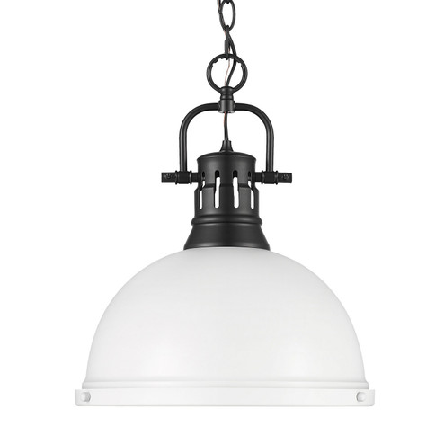 Duncan One Light Pendant in Matte Black (62|3602-L BLK-WHT)