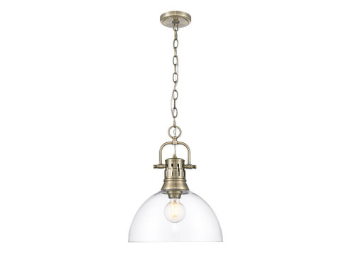 Duncan One Light Pendant in Aged Brass (62|3602-L AB-CLR)